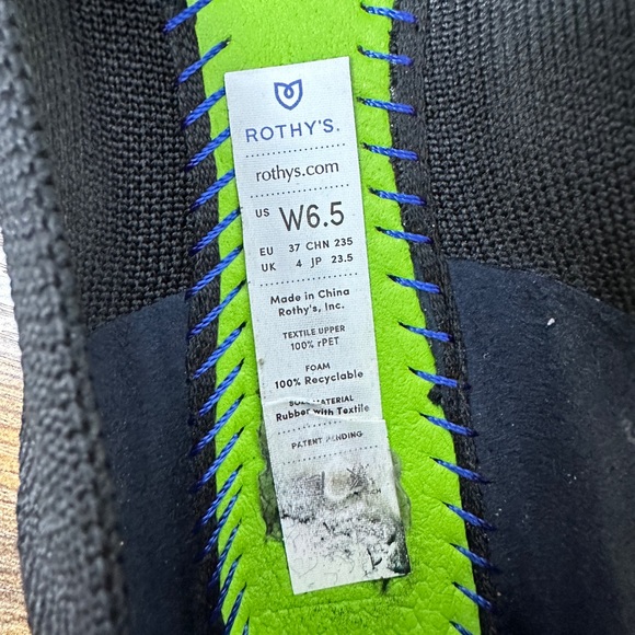 Rothys The Point Black Knit Comfort Slip On Ballet Flats Womens 6.5 Black - Picture 7 of 7